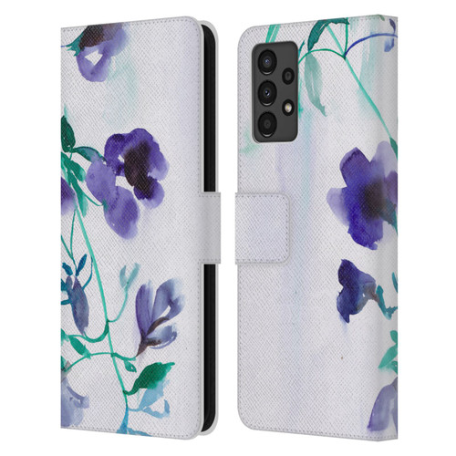 Mai Autumn Floral Blooms Moon Drops Leather Book Wallet Case Cover For Samsung Galaxy A13 (2022)