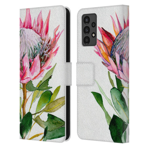 Mai Autumn Floral Blooms Protea Leather Book Wallet Case Cover For Samsung Galaxy A13 (2022)