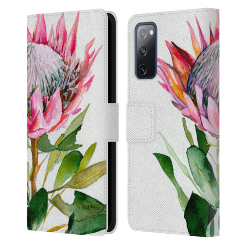 Mai Autumn Floral Blooms Protea Leather Book Wallet Case Cover For Samsung Galaxy S20 FE / 5G