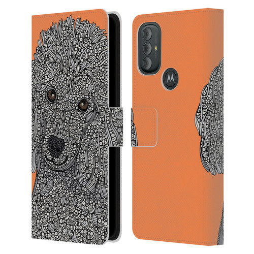 Valentina Dogs Poodle Leather Book Wallet Case Cover For Motorola Moto G10 / Moto G20 / Moto G30
