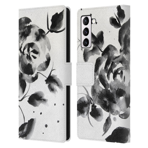 Mai Autumn Floral Blooms Black Beauty Leather Book Wallet Case Cover For Samsung Galaxy S21+ 5G