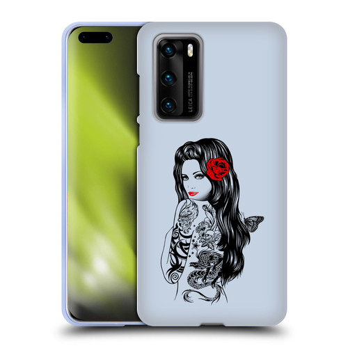 Rachel Caldwell Illustrations Tattoo Girl Soft Gel Case for Huawei P40 5G