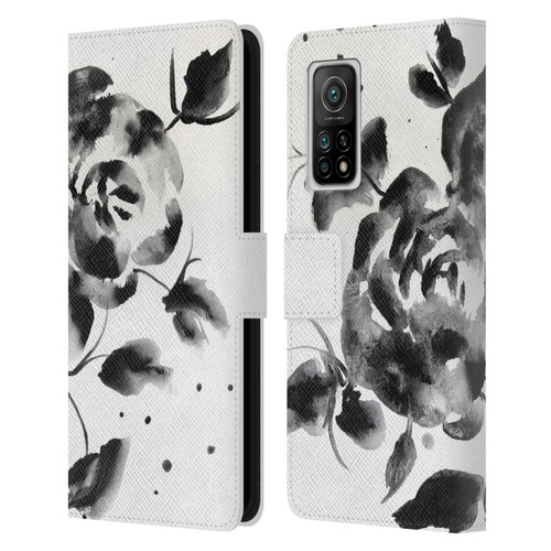 Mai Autumn Floral Blooms Black Beauty Leather Book Wallet Case Cover For Xiaomi Mi 10T 5G