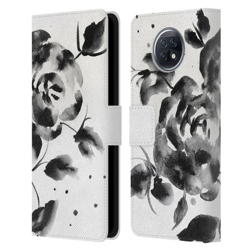 Mai Autumn Floral Blooms Black Beauty Leather Book Wallet Case Cover For Xiaomi Redmi Note 9T 5G