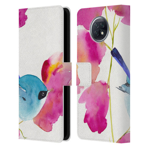 Mai Autumn Floral Blooms Blue Bird Leather Book Wallet Case Cover For Xiaomi Redmi Note 9T 5G