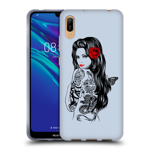 Rachel Caldwell Illustrations Tattoo Girl Soft Gel Case for Huawei Y6 Pro (2019)