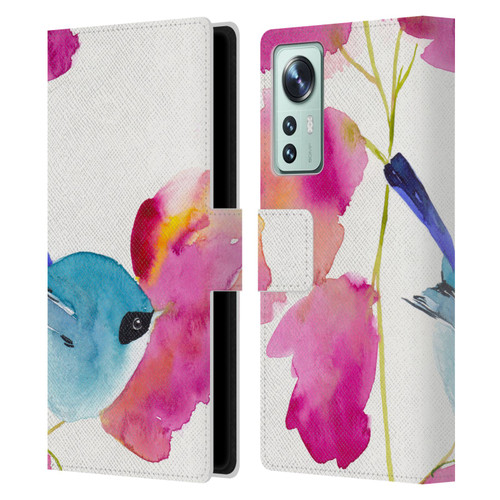 Mai Autumn Floral Blooms Blue Bird Leather Book Wallet Case Cover For Xiaomi 12