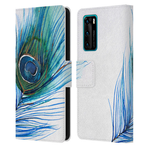 Mai Autumn Feathers Peacock Leather Book Wallet Case Cover For Huawei P40 5G