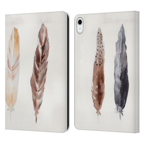 Mai Autumn Feathers Pattern Leather Book Wallet Case Cover For Apple iPad 10.9 (2022)