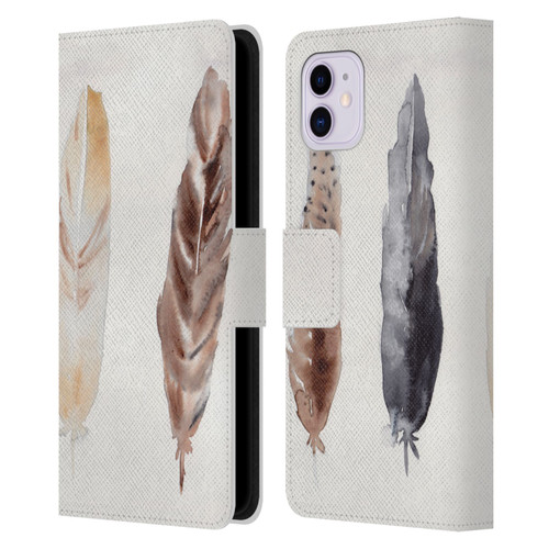 Mai Autumn Feathers Pattern Leather Book Wallet Case Cover For Apple iPhone 11