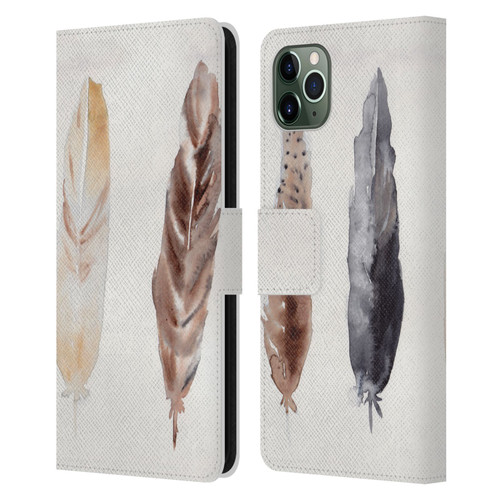 Mai Autumn Feathers Pattern Leather Book Wallet Case Cover For Apple iPhone 11 Pro Max