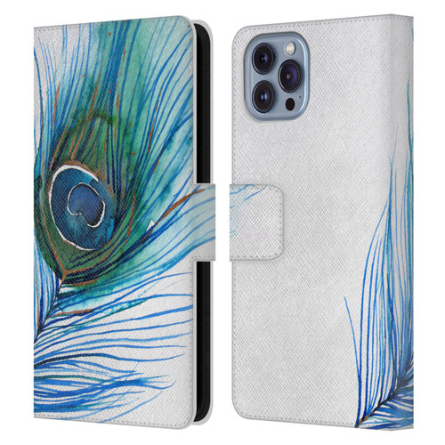 Mai Autumn Feathers Peacock Leather Book Wallet Case Cover For Apple iPhone 14