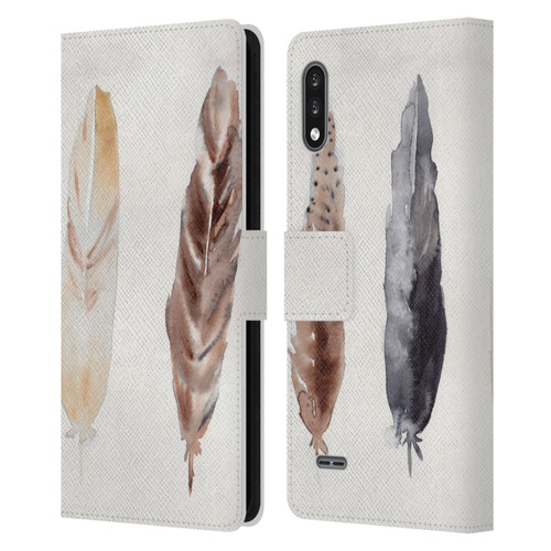 Mai Autumn Feathers Pattern Leather Book Wallet Case Cover For LG K22