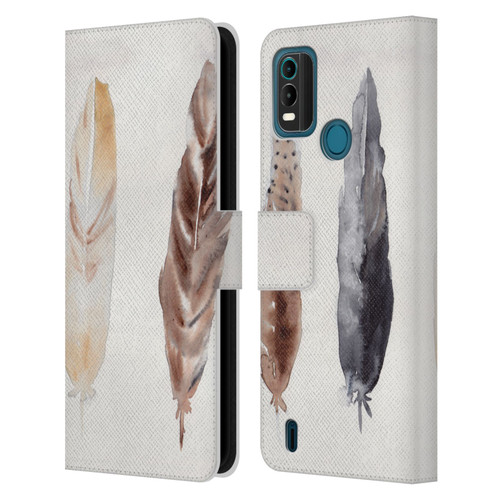 Mai Autumn Feathers Pattern Leather Book Wallet Case Cover For Nokia G11 Plus