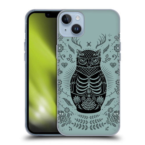 Rachel Caldwell Illustrations Owl Doll Soft Gel Case for Apple iPhone 14 Plus