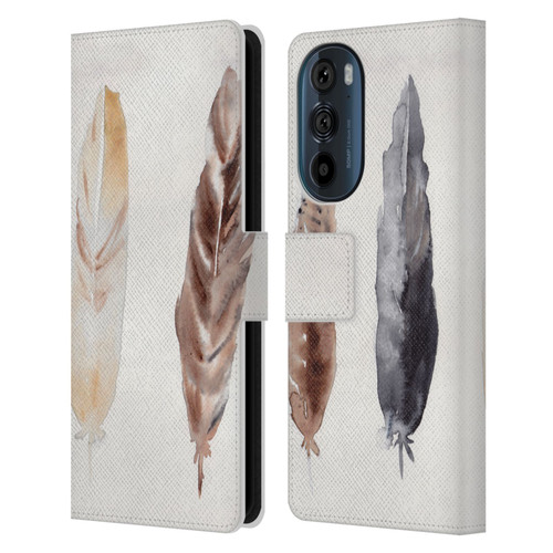 Mai Autumn Feathers Pattern Leather Book Wallet Case Cover For Motorola Edge 30