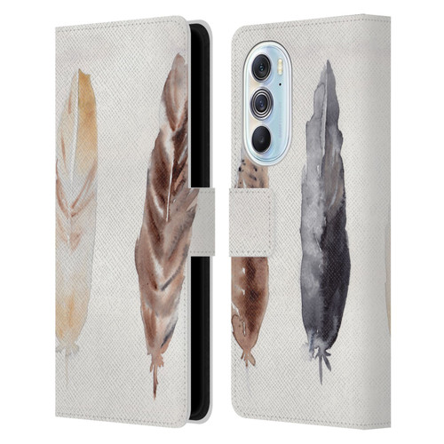 Mai Autumn Feathers Pattern Leather Book Wallet Case Cover For Motorola Edge X30