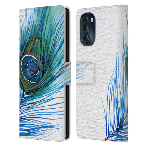 Mai Autumn Feathers Peacock Leather Book Wallet Case Cover For Motorola Moto G (2022)