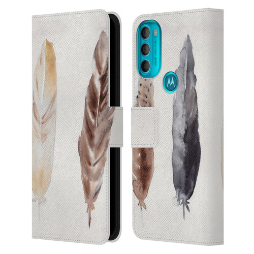 Mai Autumn Feathers Pattern Leather Book Wallet Case Cover For Motorola Moto G71 5G