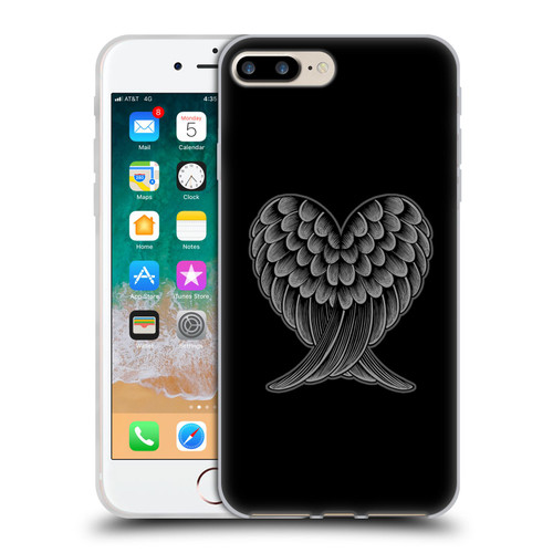 Rachel Caldwell Illustrations Heart Wings Soft Gel Case for Apple iPhone 7 Plus / iPhone 8 Plus