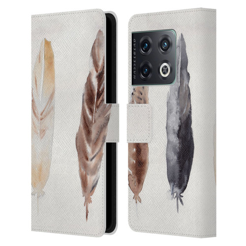Mai Autumn Feathers Pattern Leather Book Wallet Case Cover For OnePlus 10 Pro