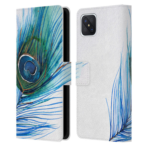 Mai Autumn Feathers Peacock Leather Book Wallet Case Cover For OPPO Reno4 Z 5G