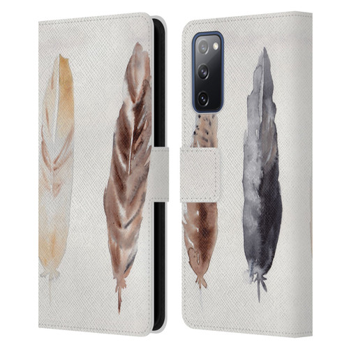 Mai Autumn Feathers Pattern Leather Book Wallet Case Cover For Samsung Galaxy S20 FE / 5G