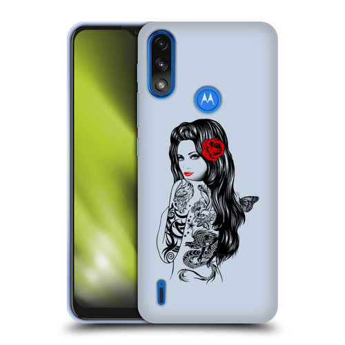 Rachel Caldwell Illustrations Tattoo Girl Soft Gel Case for Motorola Moto E7 Power / Moto E7i Power