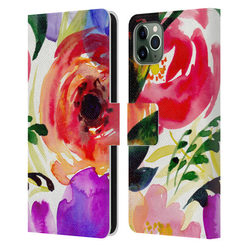 Mai Autumn Floral Garden Bloom Leather Book Wallet Case Cover For Apple iPhone 11 Pro Max