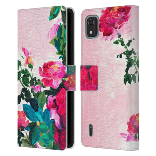 Mai Autumn Floral Garden Rose Leather Book Wallet Case Cover For Nokia C2 2nd Edition