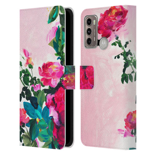 Mai Autumn Floral Garden Rose Leather Book Wallet Case Cover For Motorola Moto G60 / Moto G40 Fusion