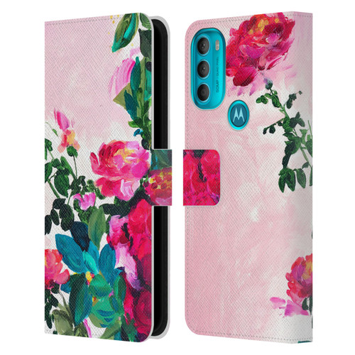 Mai Autumn Floral Garden Rose Leather Book Wallet Case Cover For Motorola Moto G71 5G