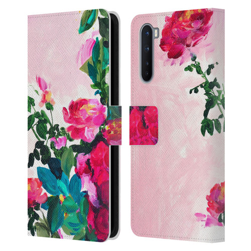 Mai Autumn Floral Garden Rose Leather Book Wallet Case Cover For OnePlus Nord 5G