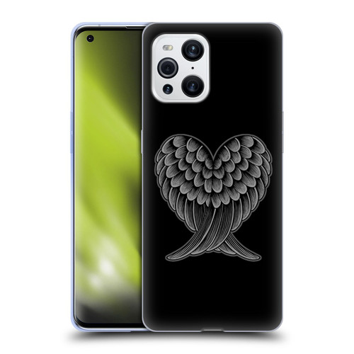 Rachel Caldwell Illustrations Heart Wings Soft Gel Case for OPPO Find X3 / Pro