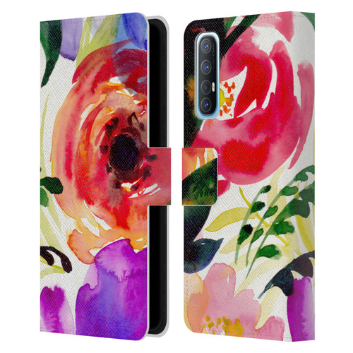 Mai Autumn Floral Garden Bloom Leather Book Wallet Case Cover For OPPO Find X2 Neo 5G