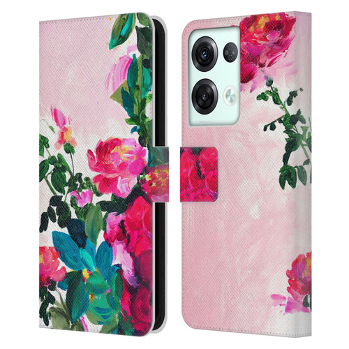 Mai Autumn Floral Garden Rose Leather Book Wallet Case Cover For OPPO Reno8 Pro