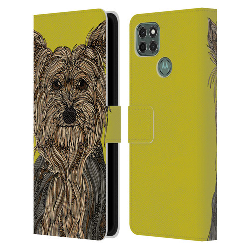 Valentina Dogs Yorkshire Terrier Leather Book Wallet Case Cover For Motorola Moto G9 Power