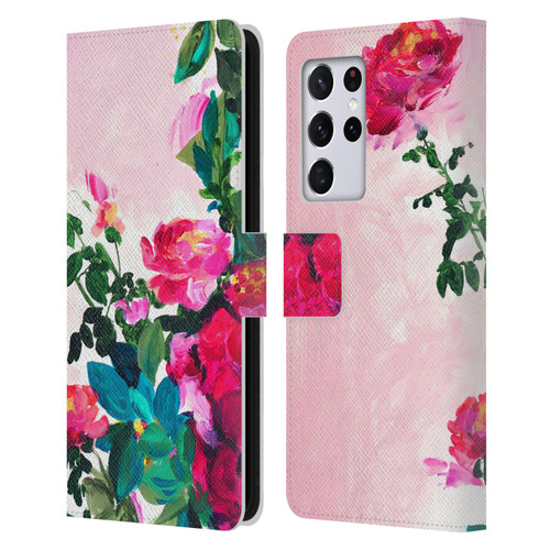 Mai Autumn Floral Garden Rose Leather Book Wallet Case Cover For Samsung Galaxy S21 Ultra 5G