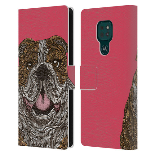 Valentina Dogs English Bulldog Leather Book Wallet Case Cover For Motorola Moto G9 Play