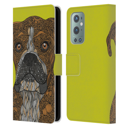 Valentina Dogs Boxer Leather Book Wallet Case Cover For OnePlus 9