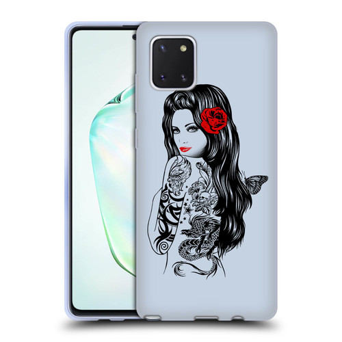 Rachel Caldwell Illustrations Tattoo Girl Soft Gel Case for Samsung Galaxy Note10 Lite