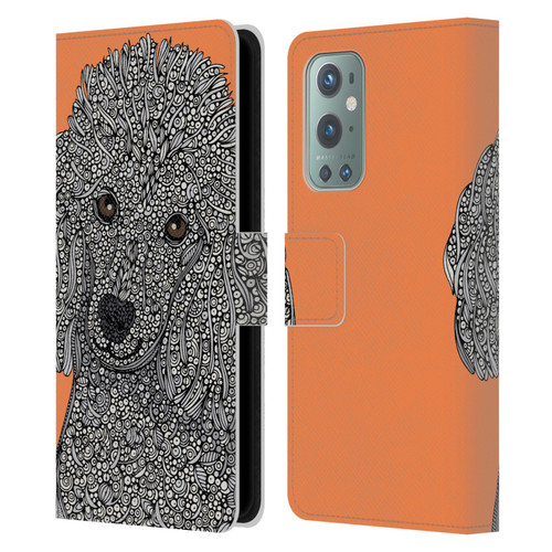 Valentina Dogs Poodle Leather Book Wallet Case Cover For OnePlus 9