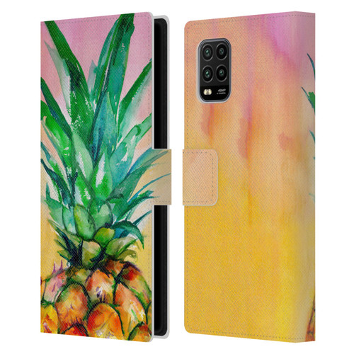 Mai Autumn Paintings Ombre Pineapple Leather Book Wallet Case Cover For Xiaomi Mi 10 Lite 5G