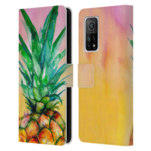 Mai Autumn Paintings Ombre Pineapple Leather Book Wallet Case Cover For Xiaomi Mi 10T 5G