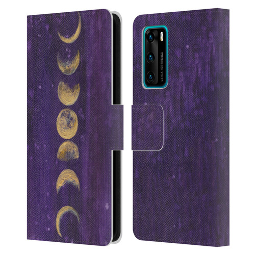 Mai Autumn Space And Sky Moon Phases Leather Book Wallet Case Cover For Huawei P40 5G