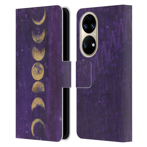 Mai Autumn Space And Sky Moon Phases Leather Book Wallet Case Cover For Huawei P50