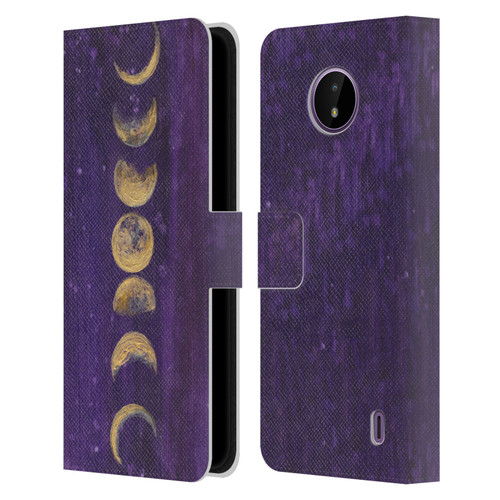 Mai Autumn Space And Sky Moon Phases Leather Book Wallet Case Cover For Nokia C10 / C20