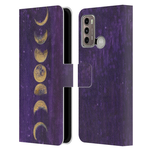 Mai Autumn Space And Sky Moon Phases Leather Book Wallet Case Cover For Motorola Moto G60 / Moto G40 Fusion