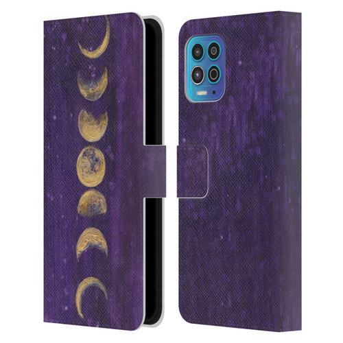 Mai Autumn Space And Sky Moon Phases Leather Book Wallet Case Cover For Motorola Moto G100