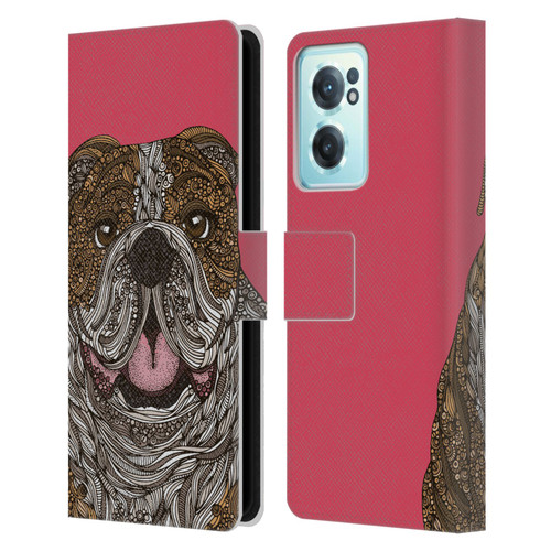 Valentina Dogs English Bulldog Leather Book Wallet Case Cover For OnePlus Nord CE 2 5G